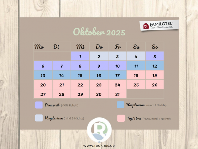 Saisonkalender für Oktober 2025 im Borchard’s Rookhus